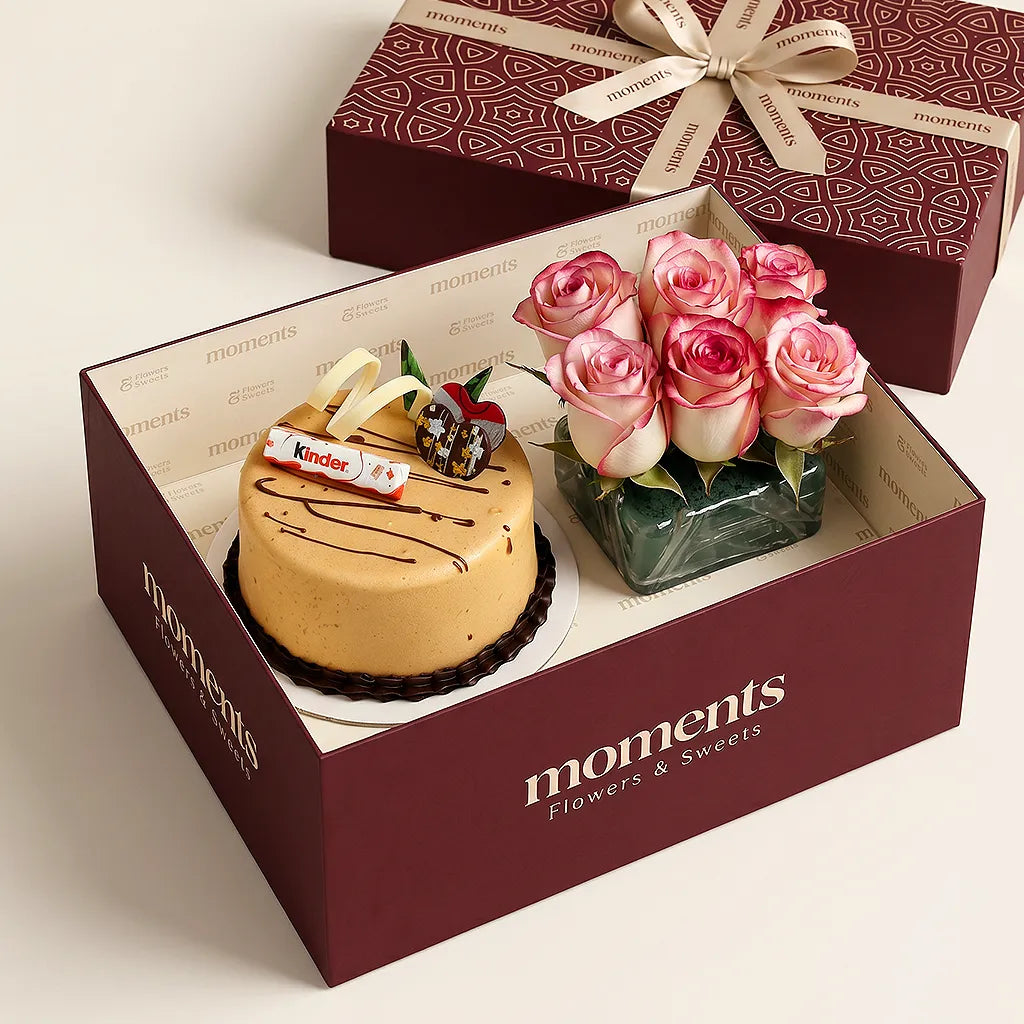 Kinder Bueno Cake & Roses Box