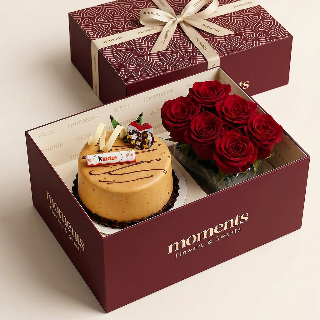 Kinder Bueno Cake & Roses Box