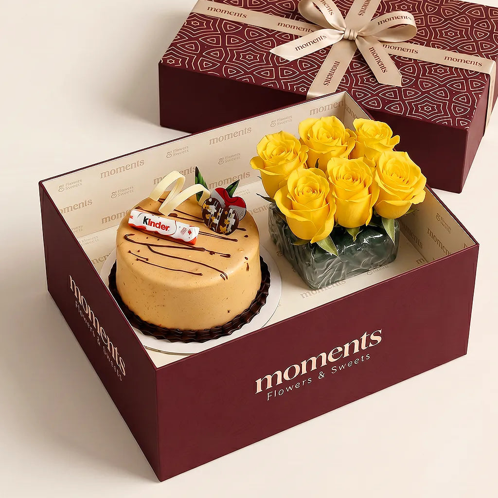 Kinder Bueno Cake & Roses Box