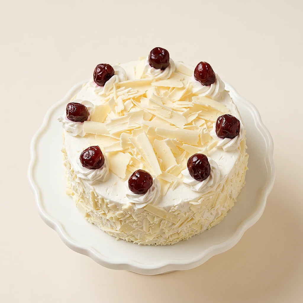White Forest Cake & Roses Box