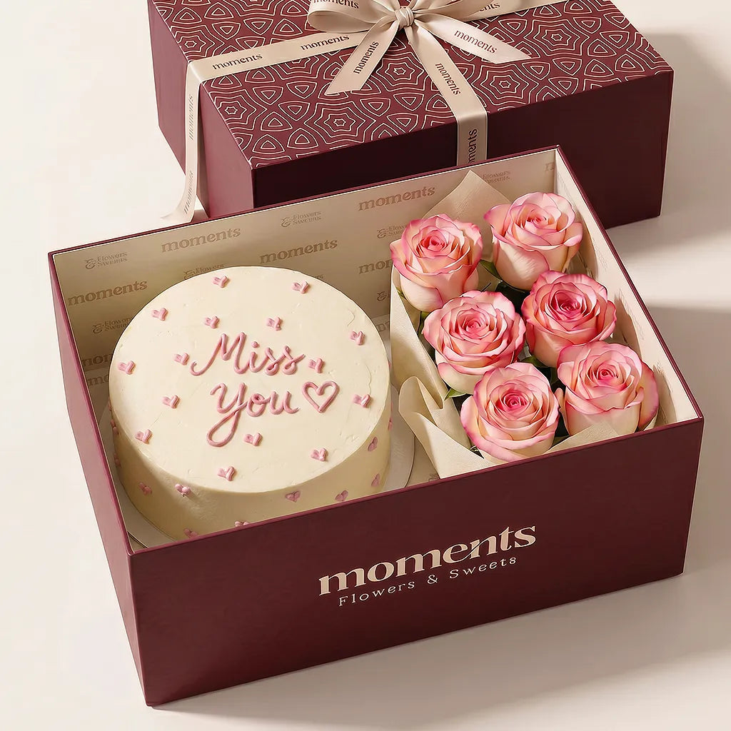 Miss You Cake & Roses Box