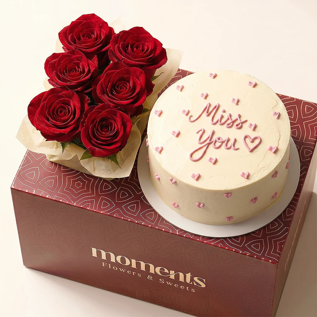 Miss You Cake & Roses Box