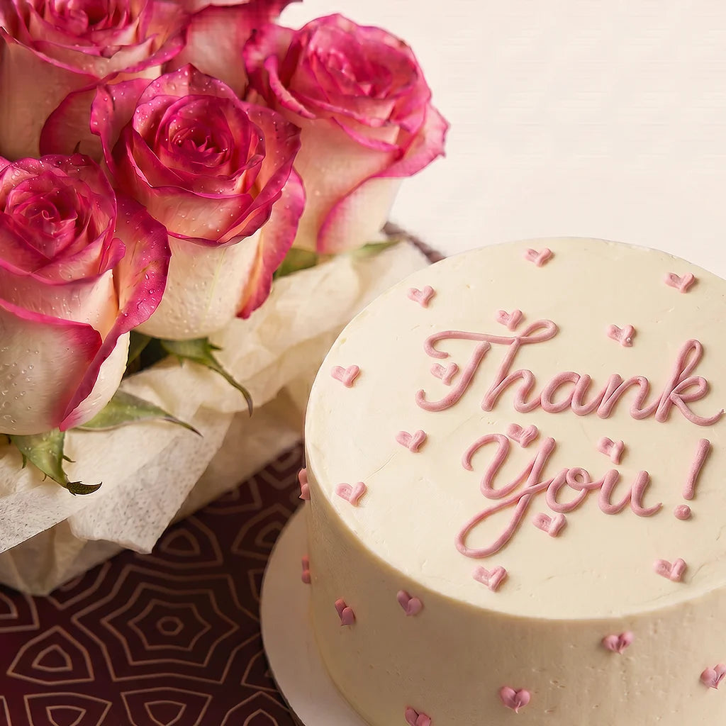 Thank You Cake & Roses Box