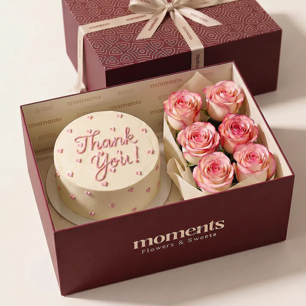 Thank You Cake & Roses Box
