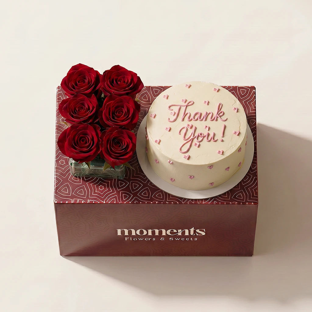 Thank You Cake & Roses Box
